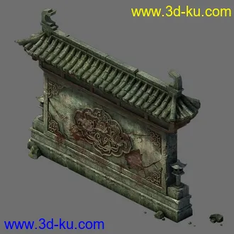 3D打印模型残破影壁 3D 2.5D均可用的图片