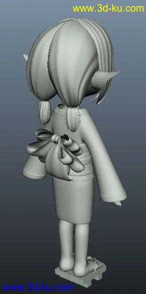 3D打印模型一个卡通女孩儿角色。额。萌之美少女。。。的图片