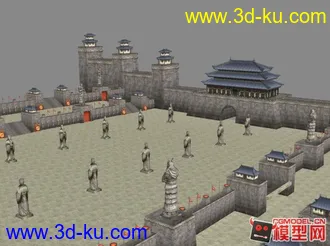 3D打印模型很宏伟的一座建筑场景的图片