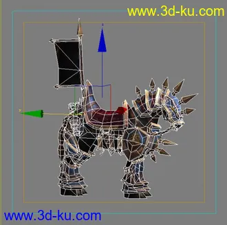 3D打印模型魔兽世界战马 四边面的图片