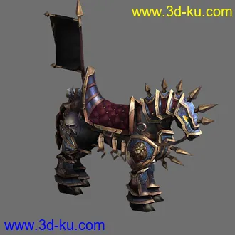 3D打印模型魔兽世界战马 四边面的图片