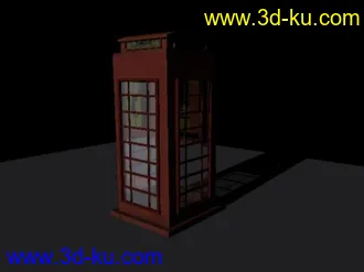 3D打印模型一个电话亭子，自己做的动画场景里要用的，共享下的图片