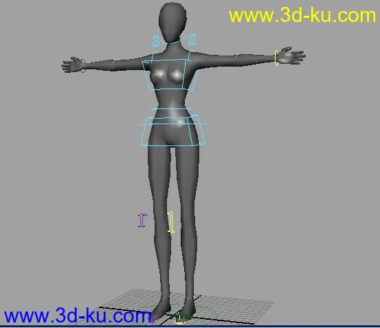 很不错的maya女人体模型  有骨骼的图片1