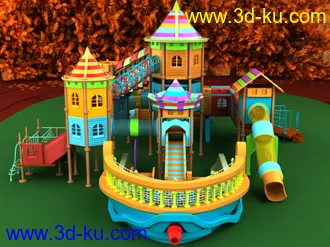 3D打印模型原创海盗船游乐设施的图片