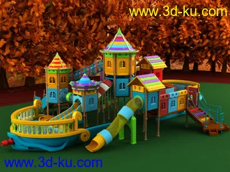 3D打印模型原创海盗船游乐设施的图片