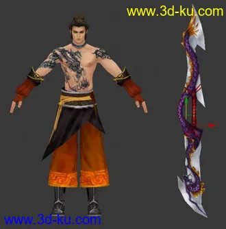 3D打印模型诛仙纹身男，鬼王宗的图片