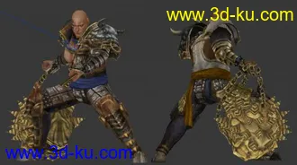 3D打印模型神将典韦，带贴图的图片