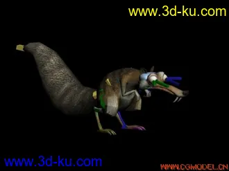 3D打印模型冰河世纪里爱榛如命的那个小贱鼠（已绑定好的！！！）的图片