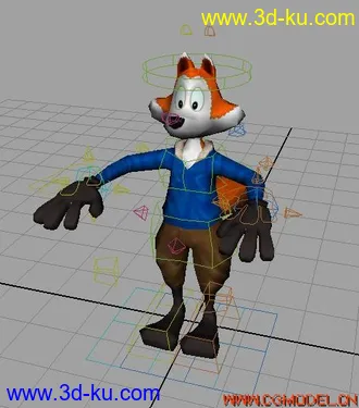 3D打印模型绑定的卡通狐狸的图片