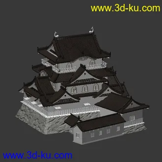 3D打印模型日式古建筑 3D的图片