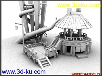 3D打印模型魔幻卡通亭子的图片