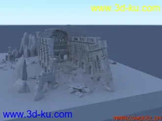 3D打印模型超精致教堂废墟的图片