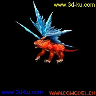 3D打印模型怪物穷奇——长翅膀和角的老虎（仙缘0L）的图片