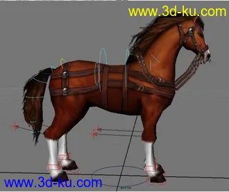 3D打印模型一只绑定好的马的图片