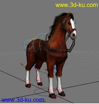 3D打印模型一只绑定好的马的图片