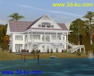 3D打印模型秋天别墅！~~带外景的~~很不错的！！！的图片