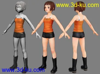 3D打印模型可爱的小女孩的图片