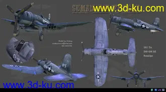 3D打印模型zcsdaczww最新作品：美国海军F4U“野猫”式战斗机的图片