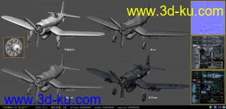 3D打印模型zcsdaczww最新作品：美国海军F4U“野猫”式战斗机的图片