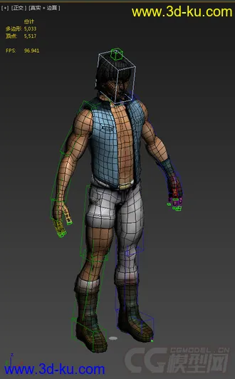 3D打印模型自己做的人物加法线贴图的低模的图片