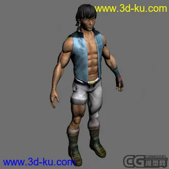 3D打印模型自己做的人物加法线贴图的低模的图片