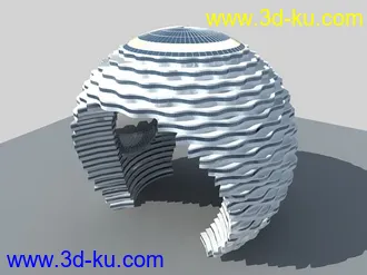 3D打印模型床腿原创，一个未来生态大楼，每层屋面可以种上植物就生态了的图片