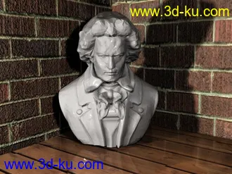 3D打印模型放在墙角的雕像的图片