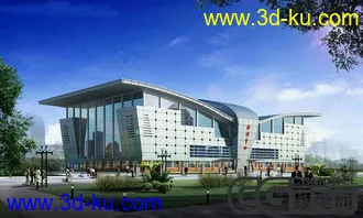 文化活动中心模型带贴图的图片