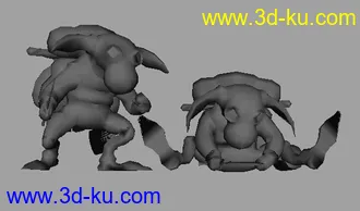 3D打印模型游戏人物与怪兽低模的图片