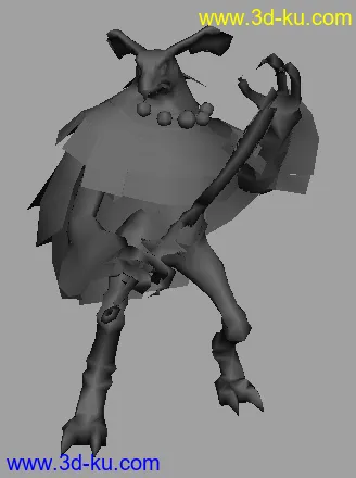 3D打印模型游戏人物与怪兽低模的图片