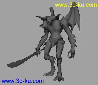 3D打印模型游戏人物与怪兽低模的图片