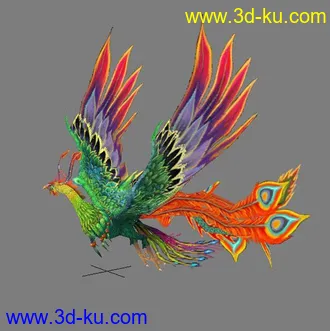 3D打印模型飞舞的凤凰，材质，贴图，灯光，齐全！的图片