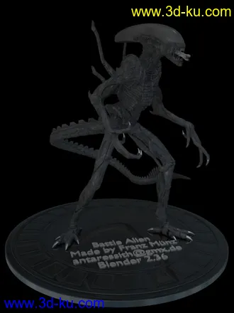 3D打印模型Battle Alien怪物雕塑的图片