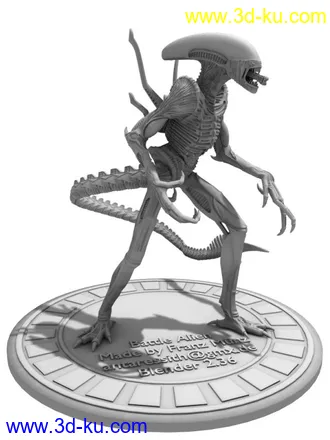 3D打印模型Battle Alien怪物雕塑的图片