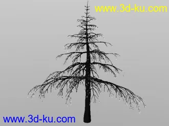 3D打印模型带一些雪的松树的图片