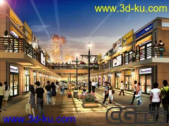 商业街模型!!!带贴图~~的图片