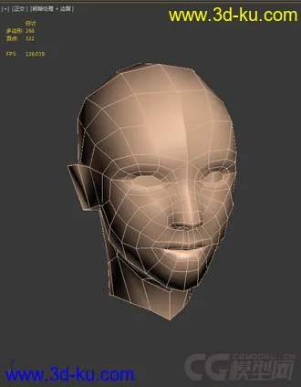 3D打印模型原创的美女头高低模max9的图片