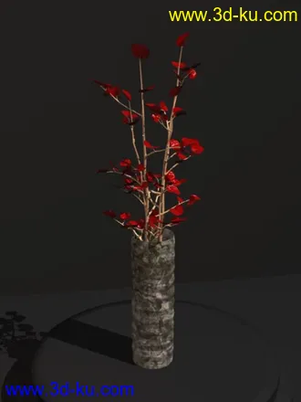 3D打印模型高精细红叶盆栽的图片
