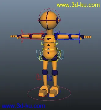 3D打印模型DT角色绑定（老外教程里面的哦）很不错的绑定的图片