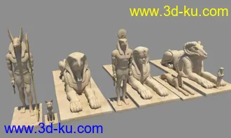3D打印模型【超华丽壮观！！】埃及雕像大全集（含全部材质+高精贴图）的图片