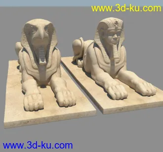 3D打印模型【超华丽壮观！！】埃及雕像大全集（含全部材质+高精贴图）的图片