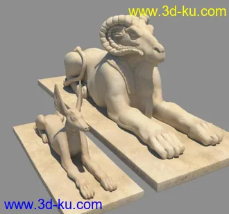 3D打印模型【超华丽壮观！！】埃及雕像大全集（含全部材质+高精贴图）的图片