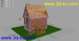 3D打印模型低模小木屋一间~~小别墅的图片