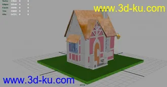 3D打印模型低模小木屋一间~~小别墅的图片