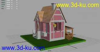 3D打印模型低模小木屋一间~~小别墅的图片
