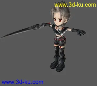 3D打印模型ff&dq富豪街 可爱Q版人物（绑定骨骼）的图片