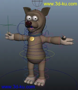 3D打印模型笨狗熊绑定rig的图片
