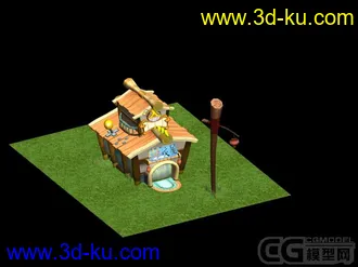 原创场景 水浒q 风格 贴图+模型 新手作品欢迎拍砖的图片