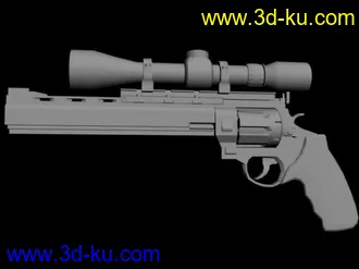 3D打印模型带准镜手枪一支的图片