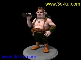 3D打印模型拿板子的老头的图片